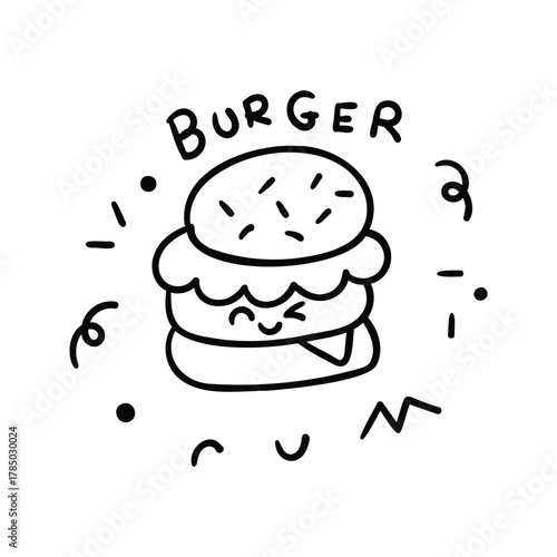 Hand drawn hamburger outline element icon