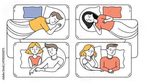 drawing depicting people in various poses, showcasing diverse body language and interactions among them.eps