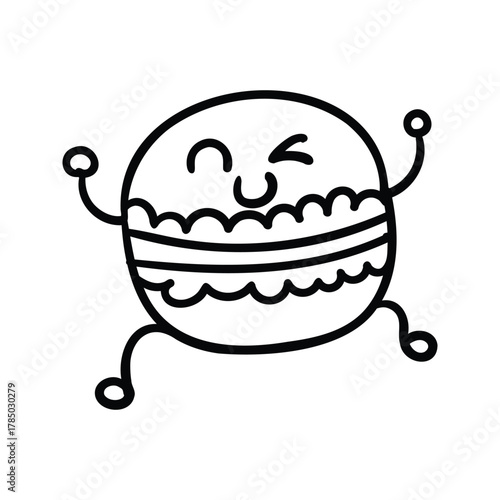 Hand drawn macaron outline element icon