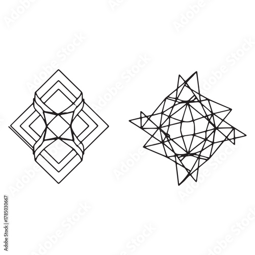 Geometric Wireframe Shapes and Structures Keywords: geometric, wireframe, structure, abstract