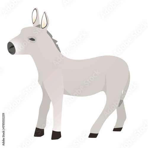 Domestic donkey isolated. vector illustration	