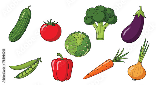 A vibrant assortment of fresh vegetables arranged for a healthy meal preparation.