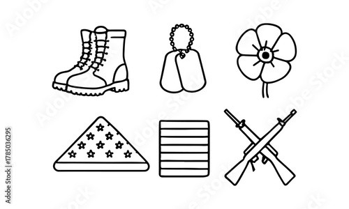 Wallpaper Mural Collection of military symbols and icons in black and white Torontodigital.ca