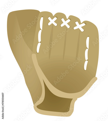 Brown baseball glove. vector illustration	