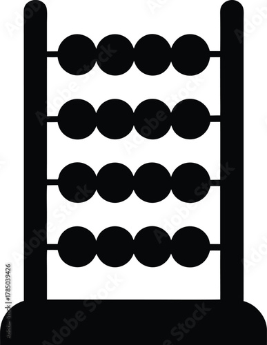 Abacus Vintage Silhouette Vector Art Illustration