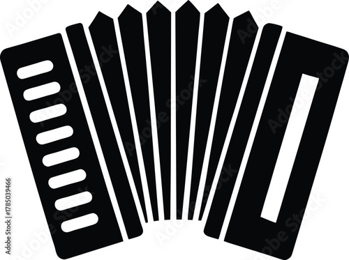 Accordion Vintage Silhouette Vector Art Illustration