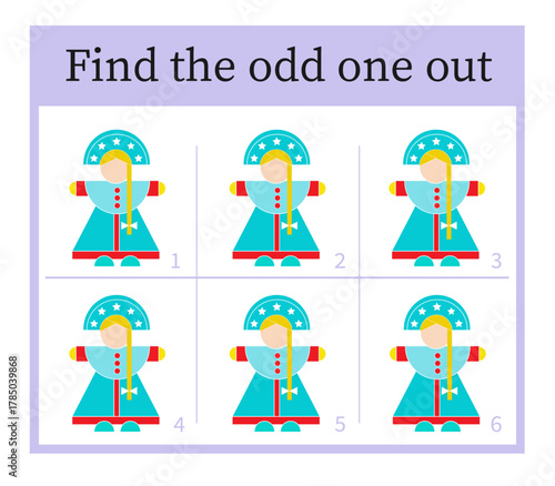 Puzzle game for children. Attention task. Kids activity page.