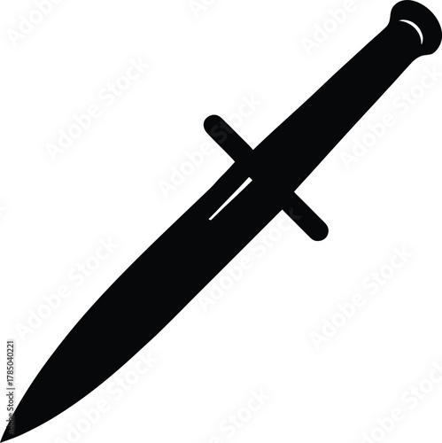 Dagger Antique Silhouette Vector Art Illustration