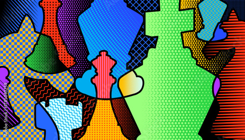 Abstract chess game design element. Game concept
