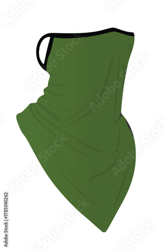Green bandana scarf. vector illustration	