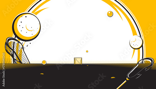 Lacrosse stick and ball. Sport concept
