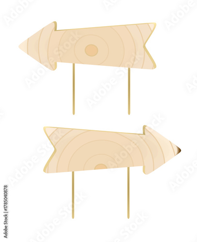 Brown direction sign. vector illustration