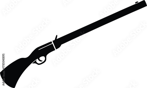 Musket old gun silhouette vector art illustration