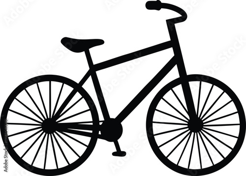Old bicycle silhouette vector art illustration
