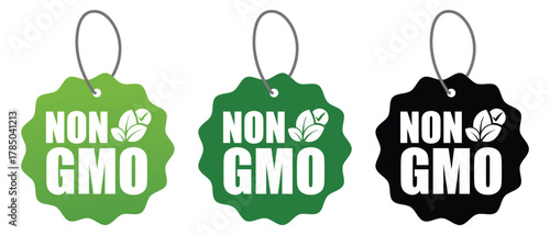 Non GMO Badge Labels – Natural Organic Certification Icons