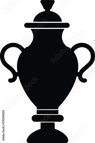 Samovar antique tea urn silhouette vector art illustration