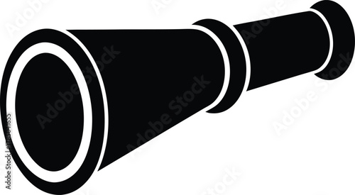 Spyglass silhouette vector art illustration