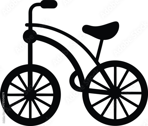 Vintage tricycle silhouette vector art illustration