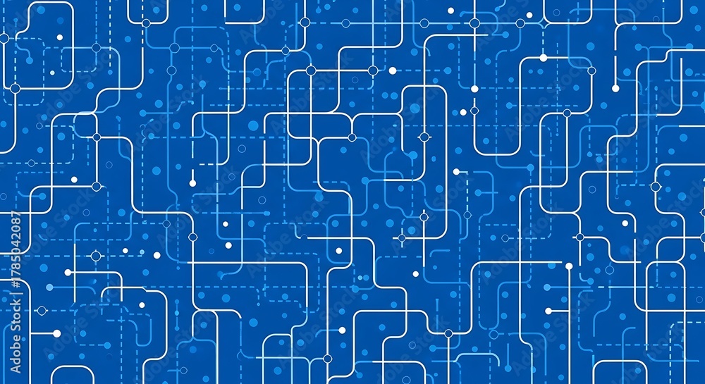 Obraz premium Complex blue lines representing data flow and technological network connections on a digital background