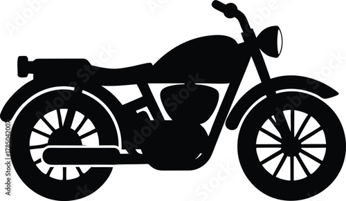 Vintage motorcycle silhouette vector art illustration