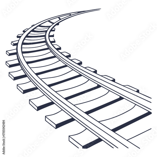Curved railway track, a symbol of journeys, transitions, and the path ahead, inviting viewers to contemplate the possibilities