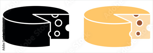 Modern Cheese Icon Vector on Trendy Design. Minimalist graphic element symbolizing Dairy, Food, Cuisine, Snack, Delicious, and Milk Products.Perfect for restaurants, food blogs, grocery apps, or chees