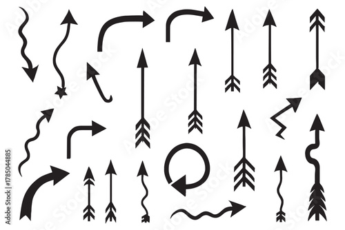 Creative arrow collection ideal for website design, infographic elements, or user interface projects requiring clear direction and navigation symbols instantly