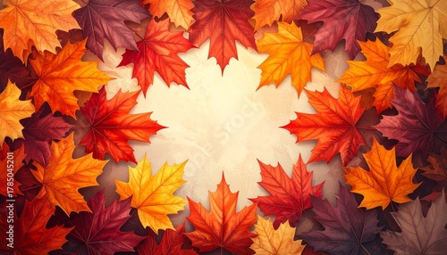 Autumn Leaves Garland: a vibrant display of autumn, with colorful leaves. A perfect illustration of autumn, nature's artistry, and the essence of the season.