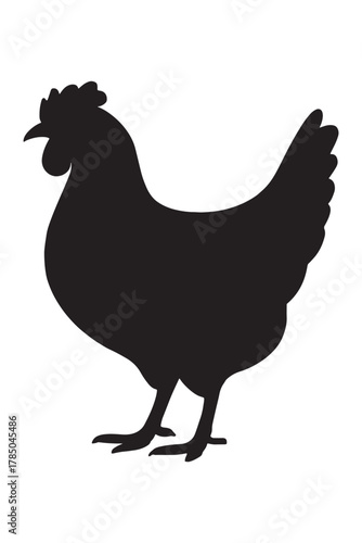 Elegant chicken silhouette for logos, branding, and designs with a farm fresh feel, poultry product promotion, or creative agricultural projects