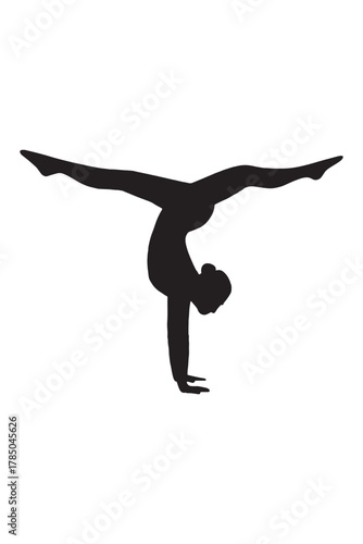 Empowered yoga handstand silhouette representing wellness, balance, and strength, ideal for fitness brands, health campaigns, and active lifestyle promotions