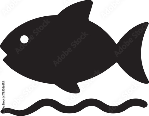 vector illustration of gold fish in water