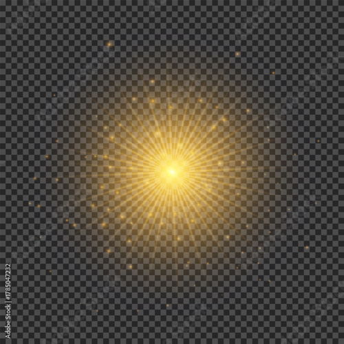 Light effect of orange lens flares