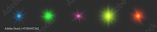Set of light effects of lens flares