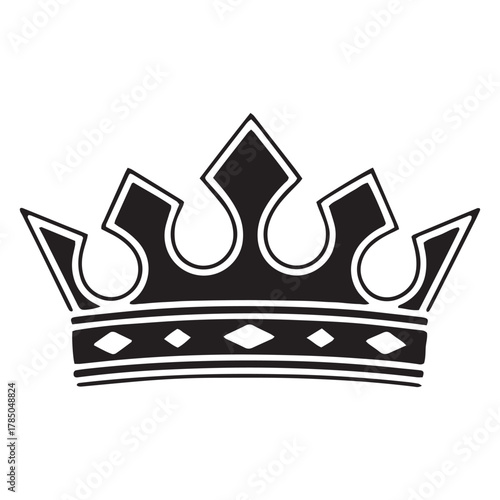 Black Crown with Geometric Diamond Details royal symbol