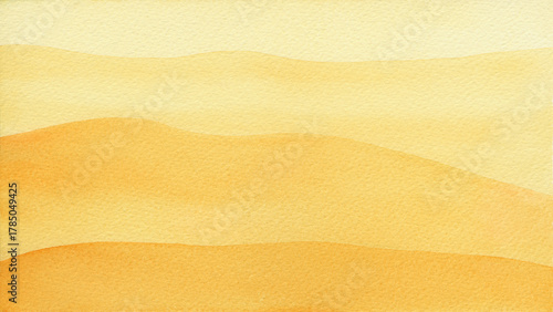 Photos Abstract art hand drawn watercolor orange yellow wavy desert sand background on textured watercolor paper for wallpaper banner template page design