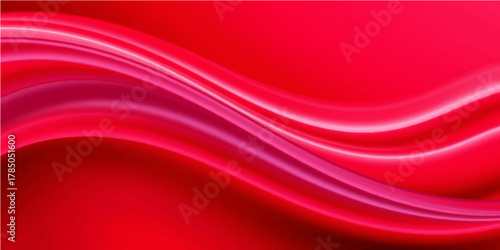 Flowing red silk abstract background with a soft light textile texture and wave pattern