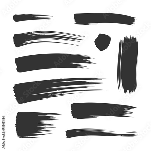 Modern black brush strokes, Hand drawn ink brush strokes collection