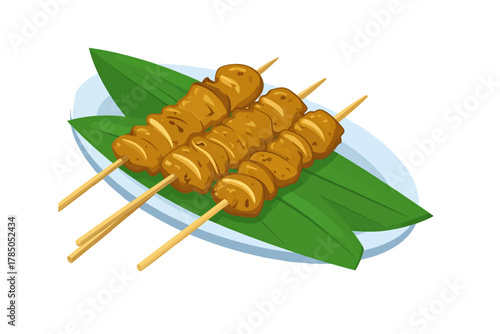 Taichan satay with lime juice on top. Indonesian street food