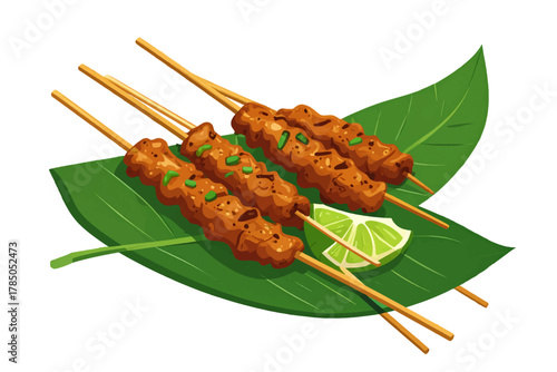 Taichan satay with lime juice on top. Indonesian street food