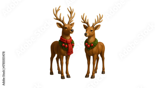 3D Reindeer Statues 