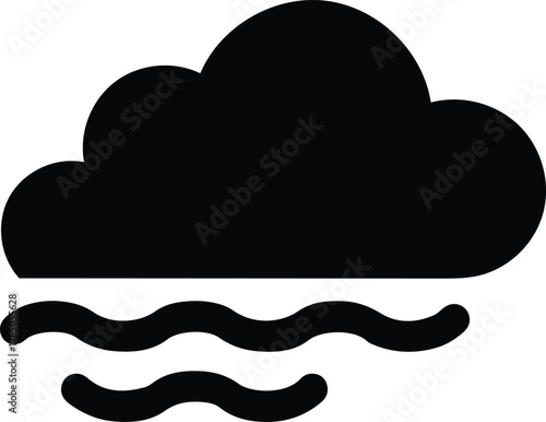 Dark Cloud Over Wavy Lines Weather Icon forecast mist