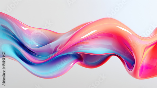 Smooth holographic waves in soft pastel tones ideal for desktop backgrounds and creative design