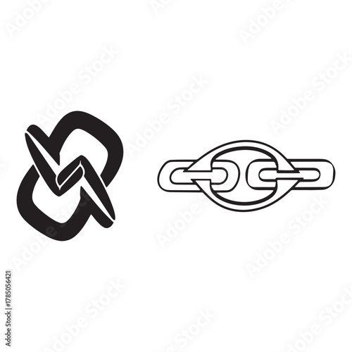 Interlocking Abstract Shapes and Chain Link Symbol