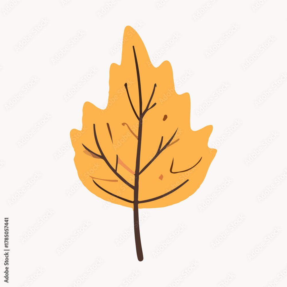 Obraz premium orange and yellow dry leaf. maple autumn leaf watercolor collection design