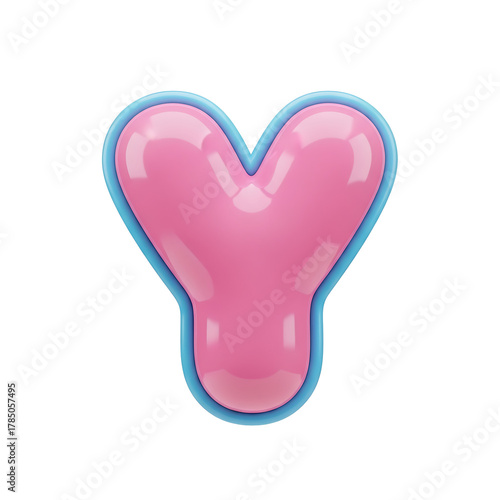 A glossy, pink letter 