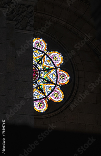 stained glass window in Sacré-Cœur Basilica