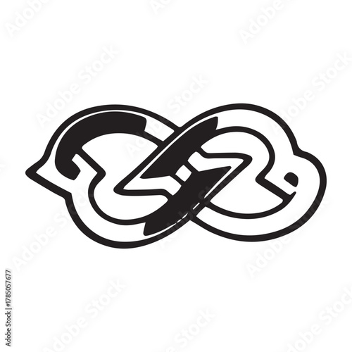 Stylized Infinity Symbol with Interlocking Elements