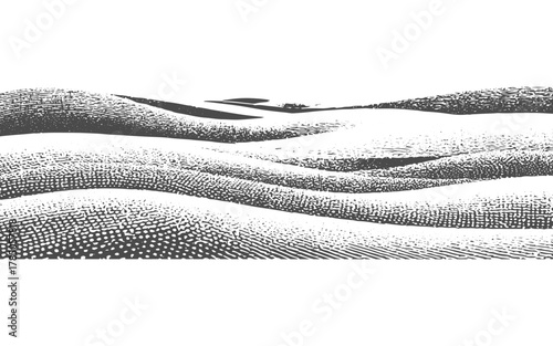 Black and white cross section illustration of soil layers with grass and water vector