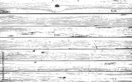 High contrast illustration of rustic wooden planks with a distressed grunge effect.Rustic timber surface detail with vintage distressed scratch effect. Weathered plank pattern.
