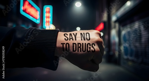 text say no to drugs international day against drug abuse and illicit trafficking world mental health day global event	
